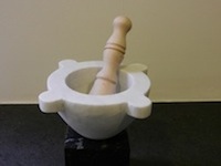 Handicraft-Bianco Carrara Marble Mortar - Made in Italy